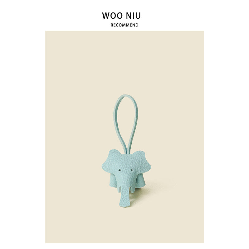 WOONIU Creative Leather Elephant Mini Charm - cute plush bag charm
