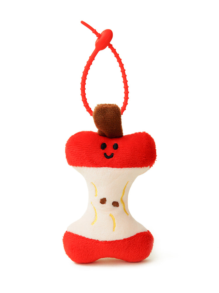 WOONIU Creative Apple Core Plush Charm - wooniu Plush Charm - cute bag charm plush keychain for backpack and purse