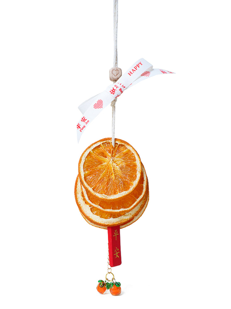Handcrafted dried orange slice pendant for luck-infused wall decor