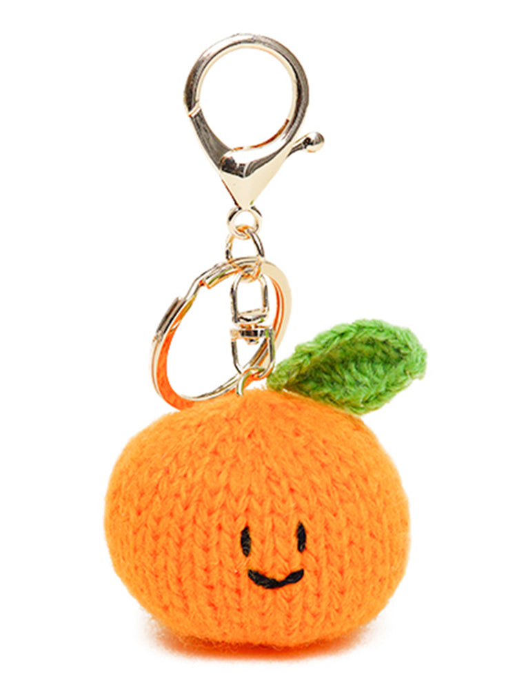 WOONIU Handmade Crochet Lucky Orange Charm - cute plush bag charm