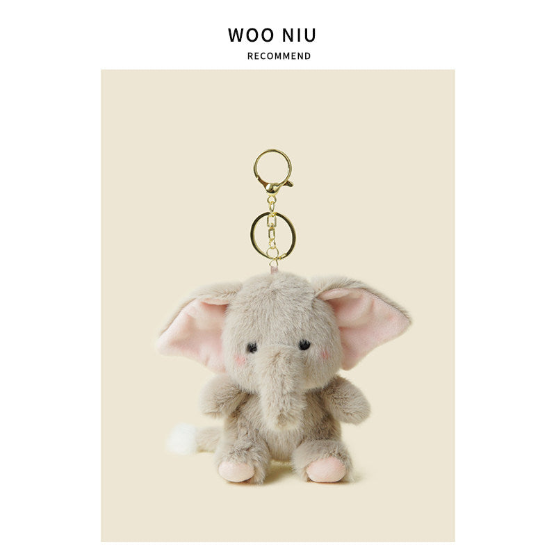 WOONIU Scented Little Elephant Plush - wooniu Plush Charm - cute bag charm plush keychain for backpack and purse