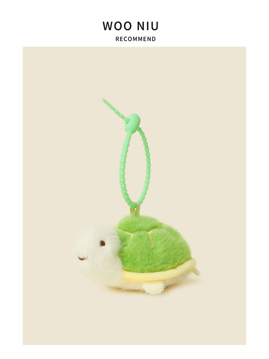 WOONIU Mini Three Inch Turtle Plush - wooniu Plush Charm - cute bag charm plush keychain for backpack and purse
