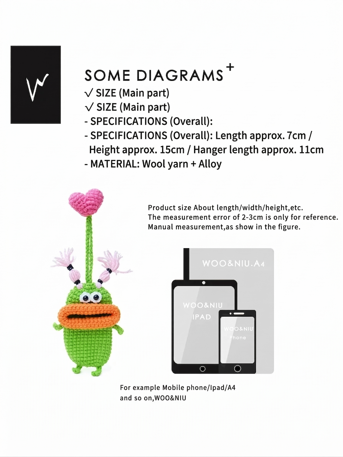WOONIU Sausage Lips Pull Out Key Case - wooniu Bag Charm - cute bag charm plush keychain for backpack and purse