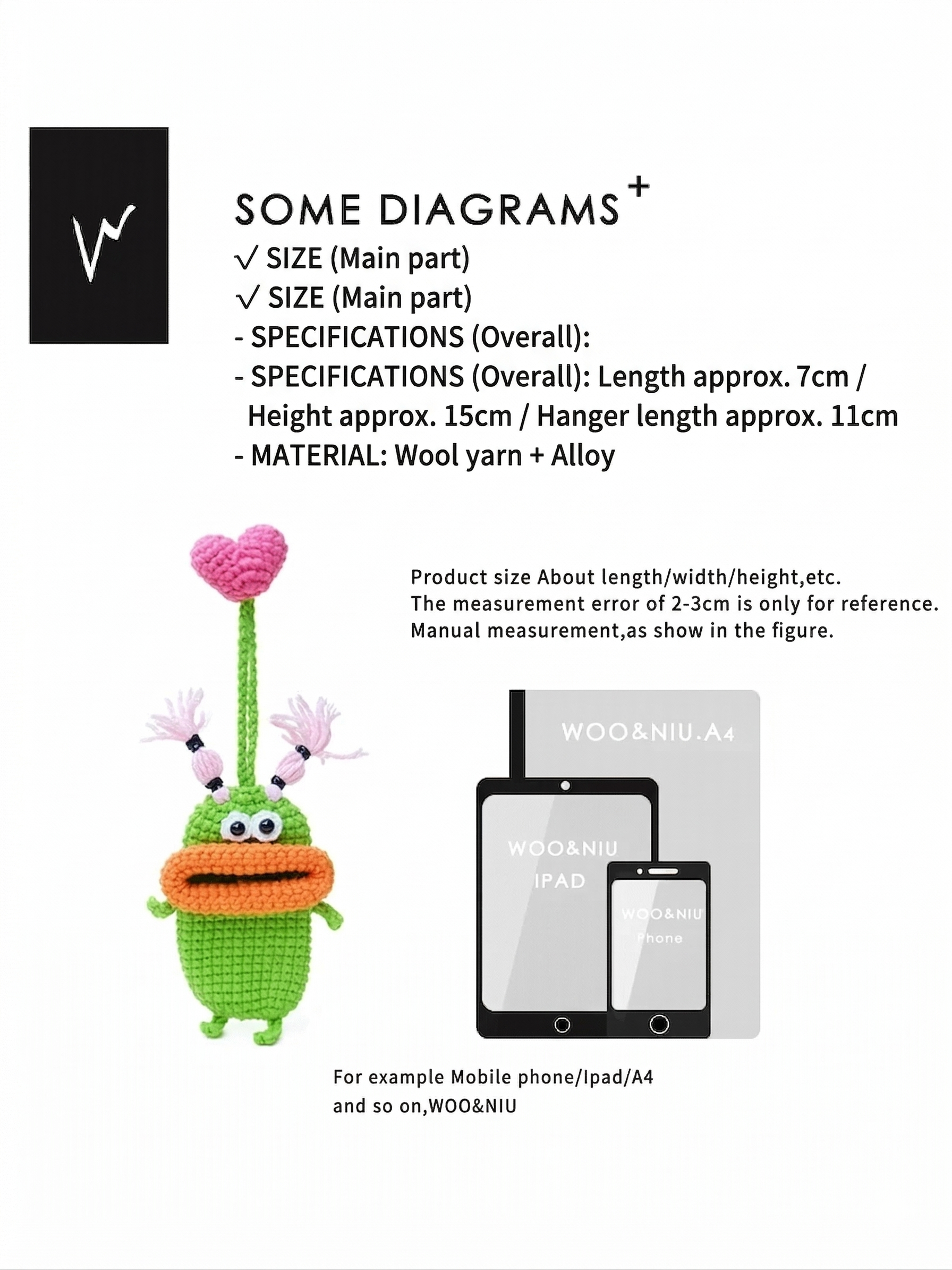 WOONIU Sausage Lips Pull Out Key Case - wooniu Bag Charm - cute bag charm plush keychain for backpack and purse