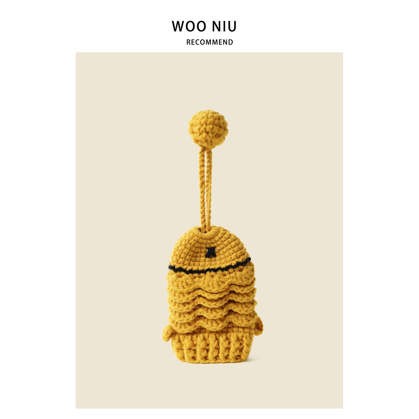 WOONIU Crochet House Key Case - wooniu Bag Charm - cute bag charm plush keychain for backpack and purse