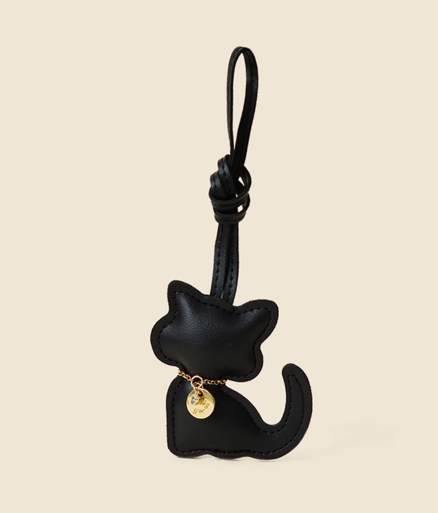 WOONIU Cute Squatting Kitten Bag Pendant Miu Keychain Pendant Is Simple And Cute, A Trendy Gift For Couples - whimsical bag accessory