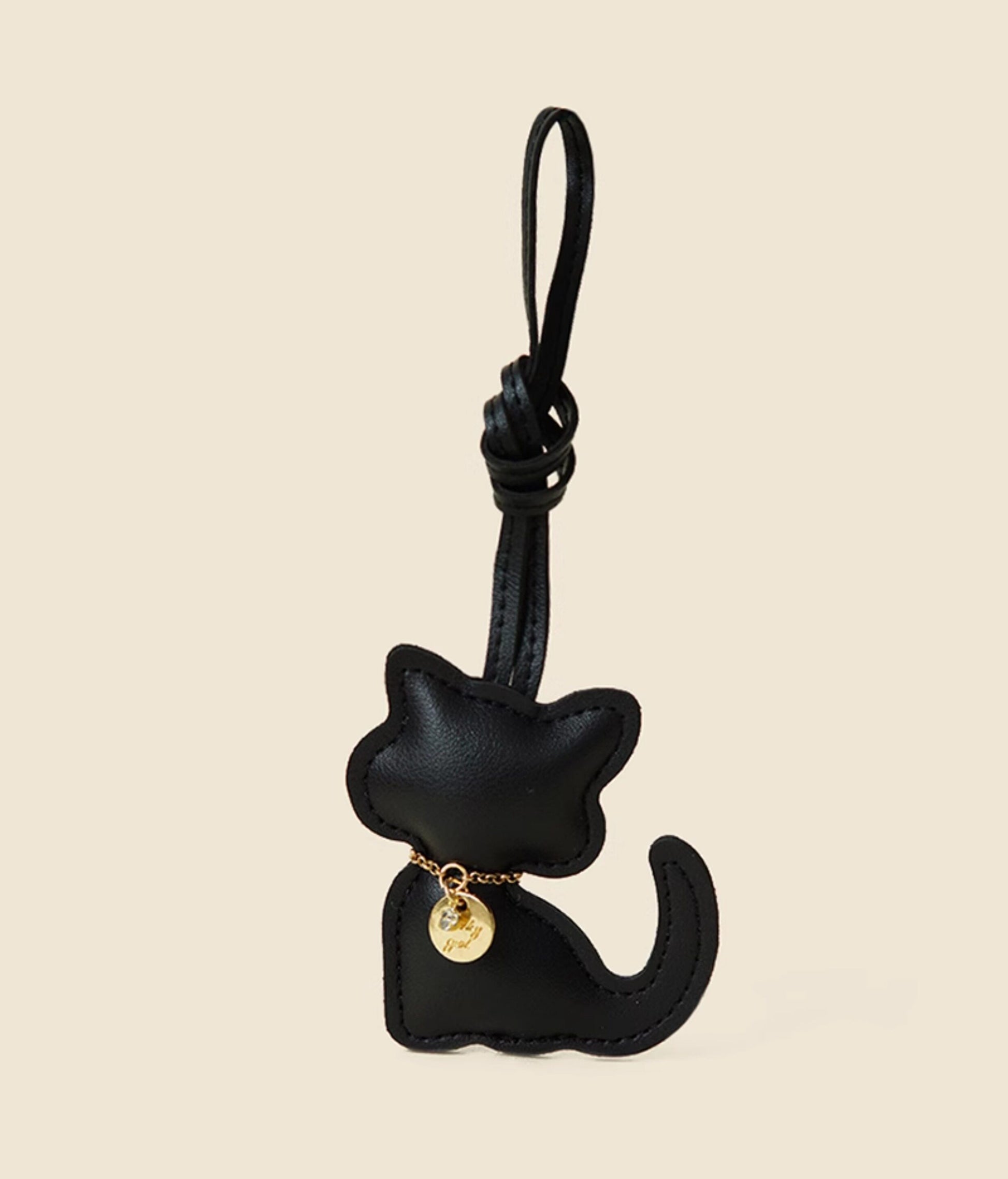WOONIU Cute Squatting Kitten Bag Pendant Miu Keychain Pendant Is Simple And Cute, A Trendy Gift For Couples - whimsical bag accessory