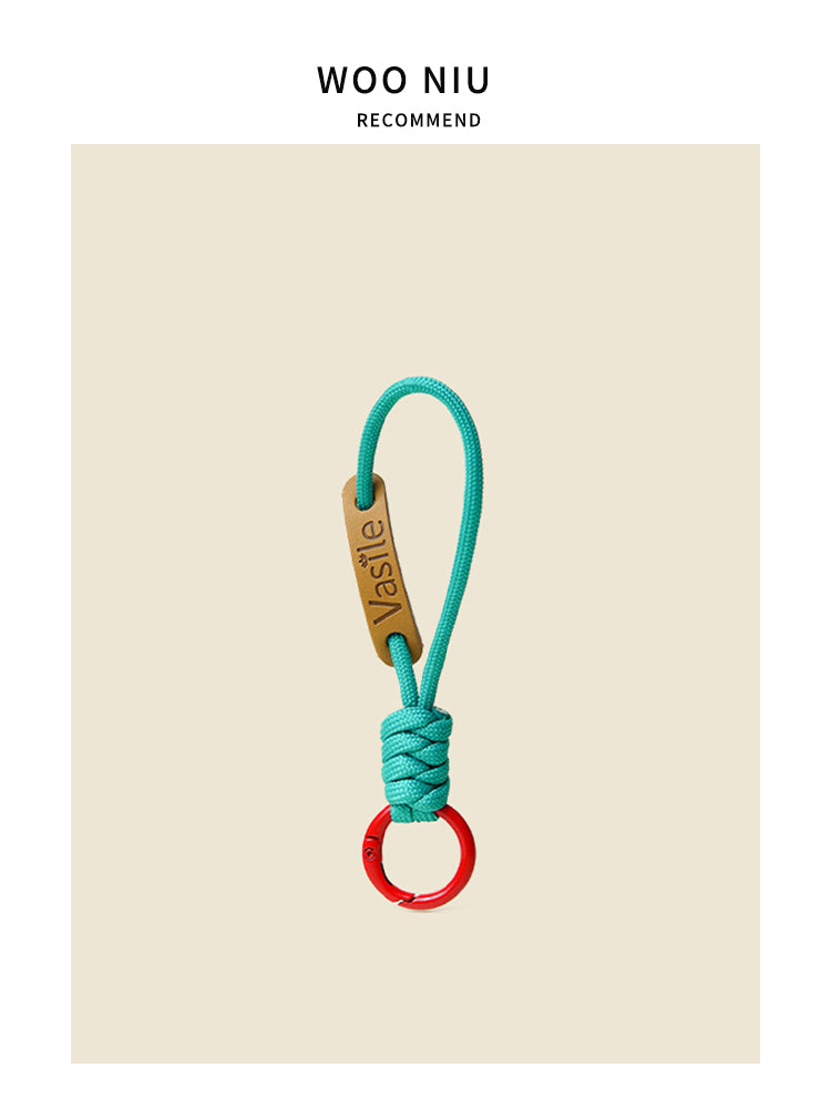 WOONIU Leather Pacifier Charm Strap - wooniu Leather Charm - cute bag charm plush keychain for backpack and purse