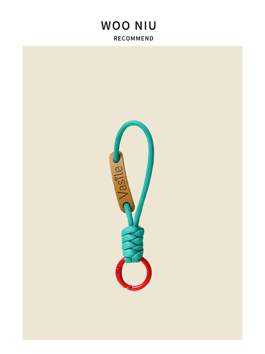 WOONIU Leather Pacifier Charm Strap - wooniu Leather Charm - cute bag charm plush keychain for backpack and purse