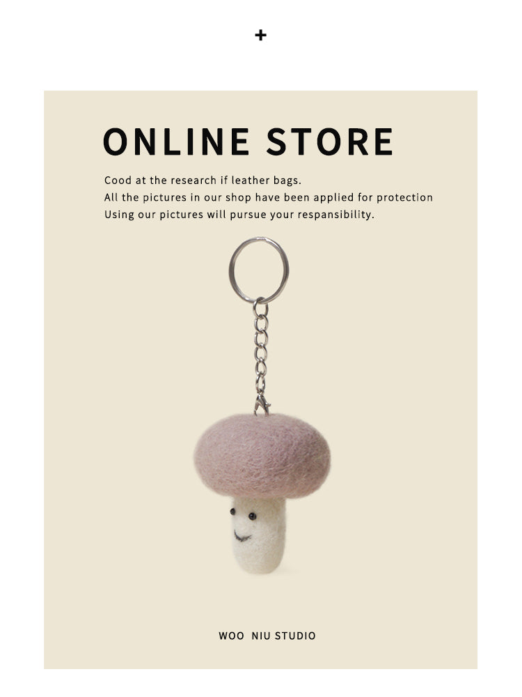 WOONIU Creative Wool Felt Mushroom Charm - giftable hanging charm