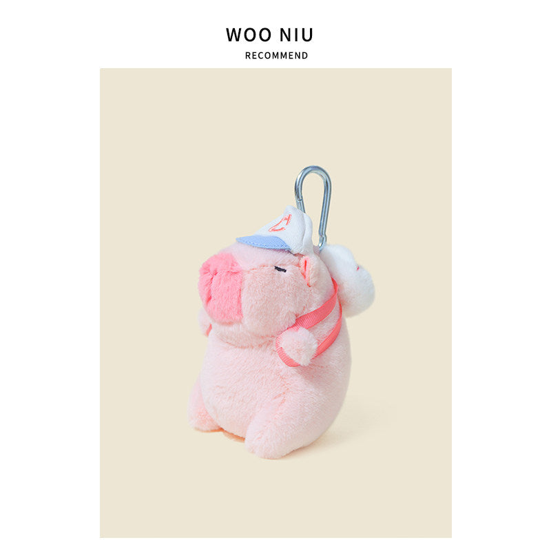 WOONIU Cute Plush Capybara Internet-famous Water Hamster Plush Toy Keychain Doll Backpack Couple Bag Pendant - giftable hanging charm