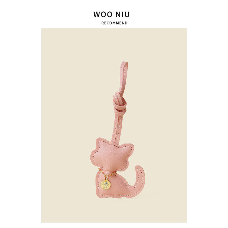 WOONIU Cute Squatting Kitten Bag Pendant Miu Keychain Pendant Is Simple And Cute, A Trendy Gift For Couples - giftable hanging charm