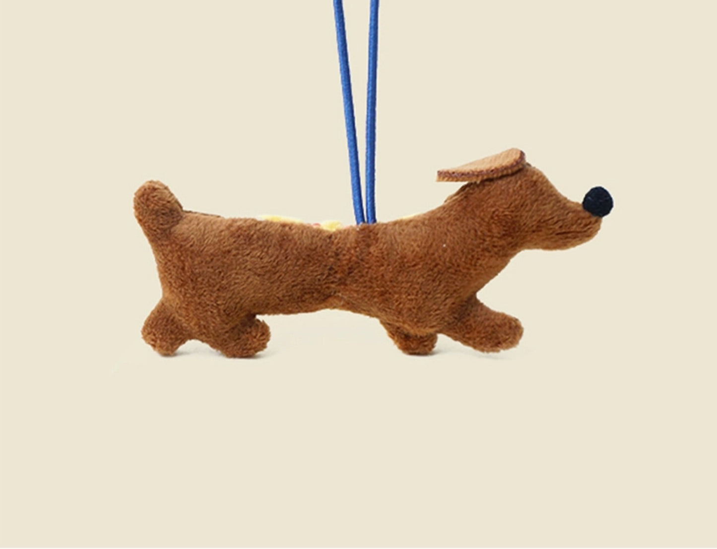 WOONIU Dachshund Puppy Plush Toy Bag Pendant Handmade Cartoon High-end Keychain Couple's Decoration2024New - soft keychain accessory