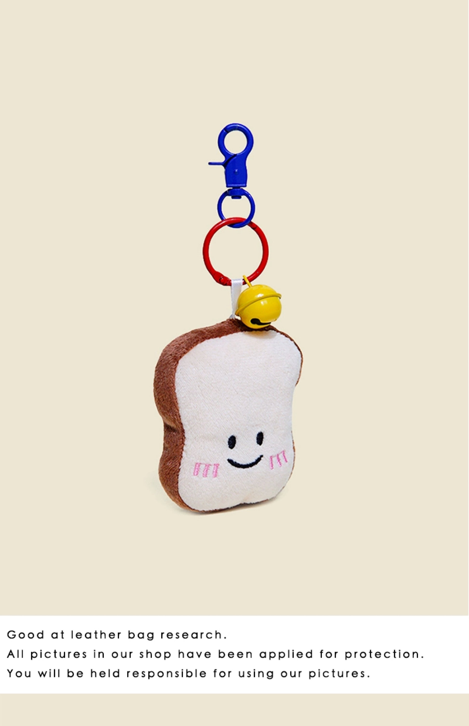 WOONIU Toast Bread Pendant, Fun Plush Toy, Cute Croissant Bag Charm, Couple's Keychain, Trendy - giftable hanging charm
