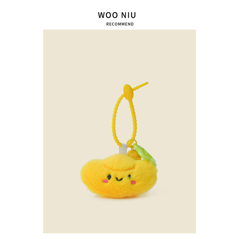 WOONIU Wealth From All Directions Plush Coin Pendant Bag Ornament Cute Bell Fortune Keychain Backpack Decoration - soft keychain accessory