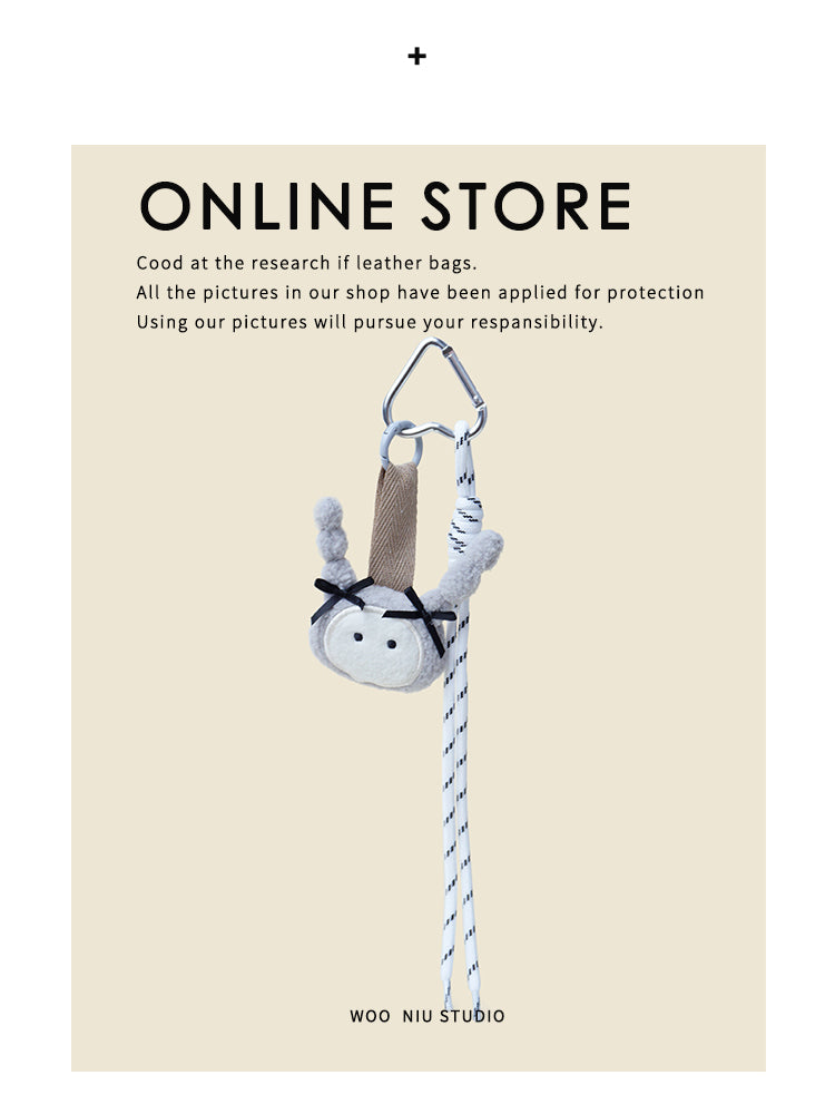 Miu Style Bow Plush Bunny Pendant - soft keychain accessory