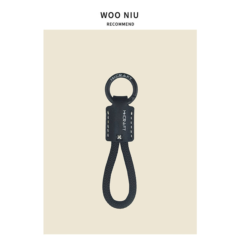 WOONIU Leather Keychain Lanyard - wooniu Leather Charm - cute bag charm plush keychain for backpack and purse
