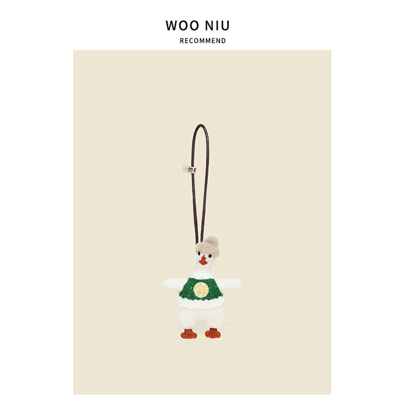 WOONIU Christmas Duck Plush Charm - wooniu Plush Charm - cute bag charm plush keychain for backpack and purse