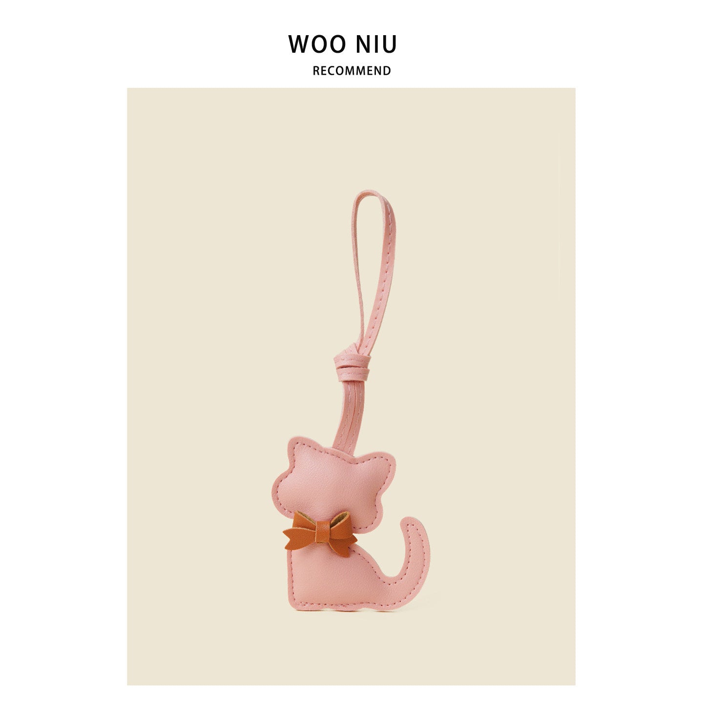 Bow Knot Kitty Leather Strap Pendant image 8