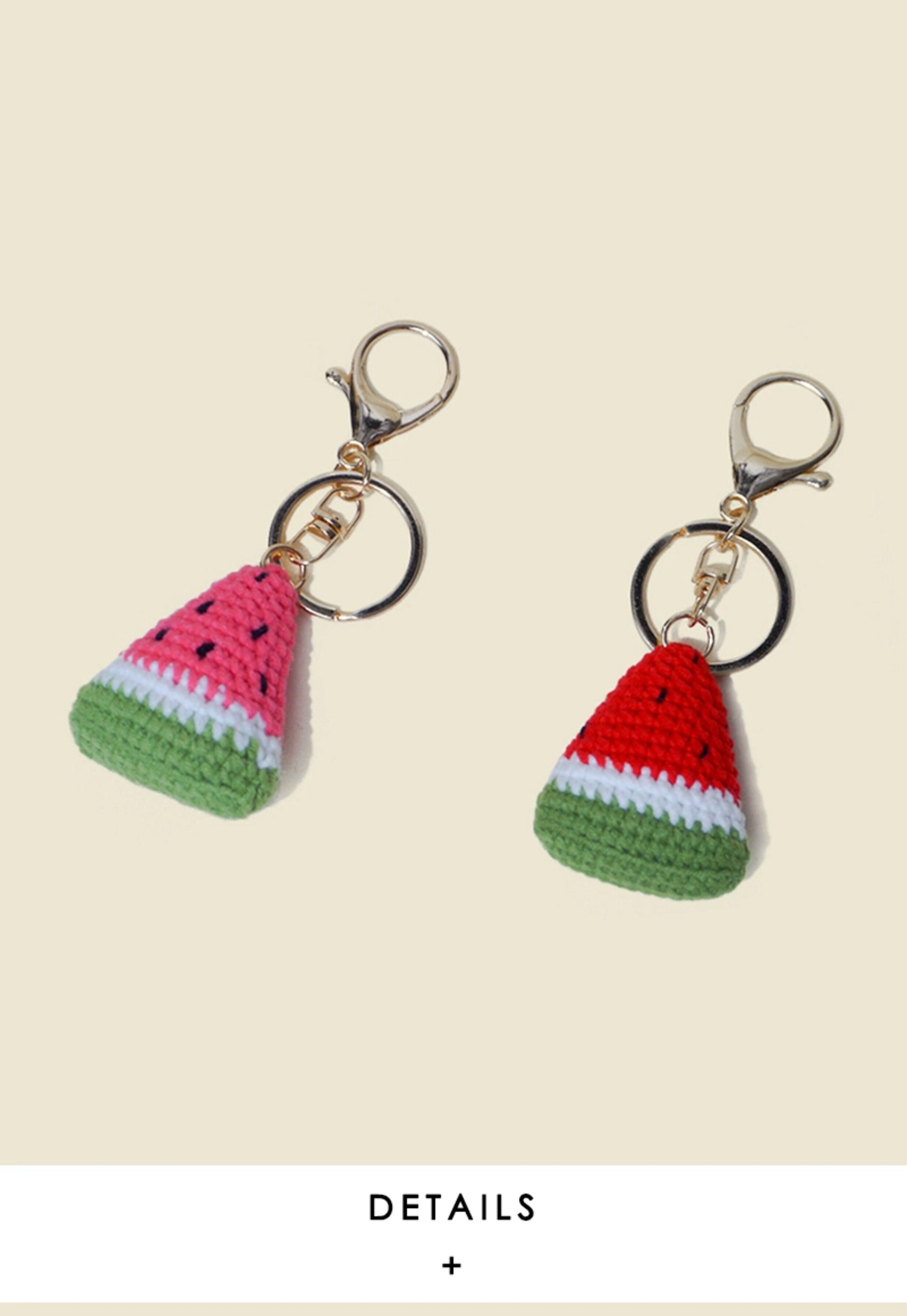 WOONIU Original Handmade Watermelon Keychain For Women, Exquisite Bag Pendant, Fruit Yarn Woven Couple's Pendant For Summer - giftable hanging charm