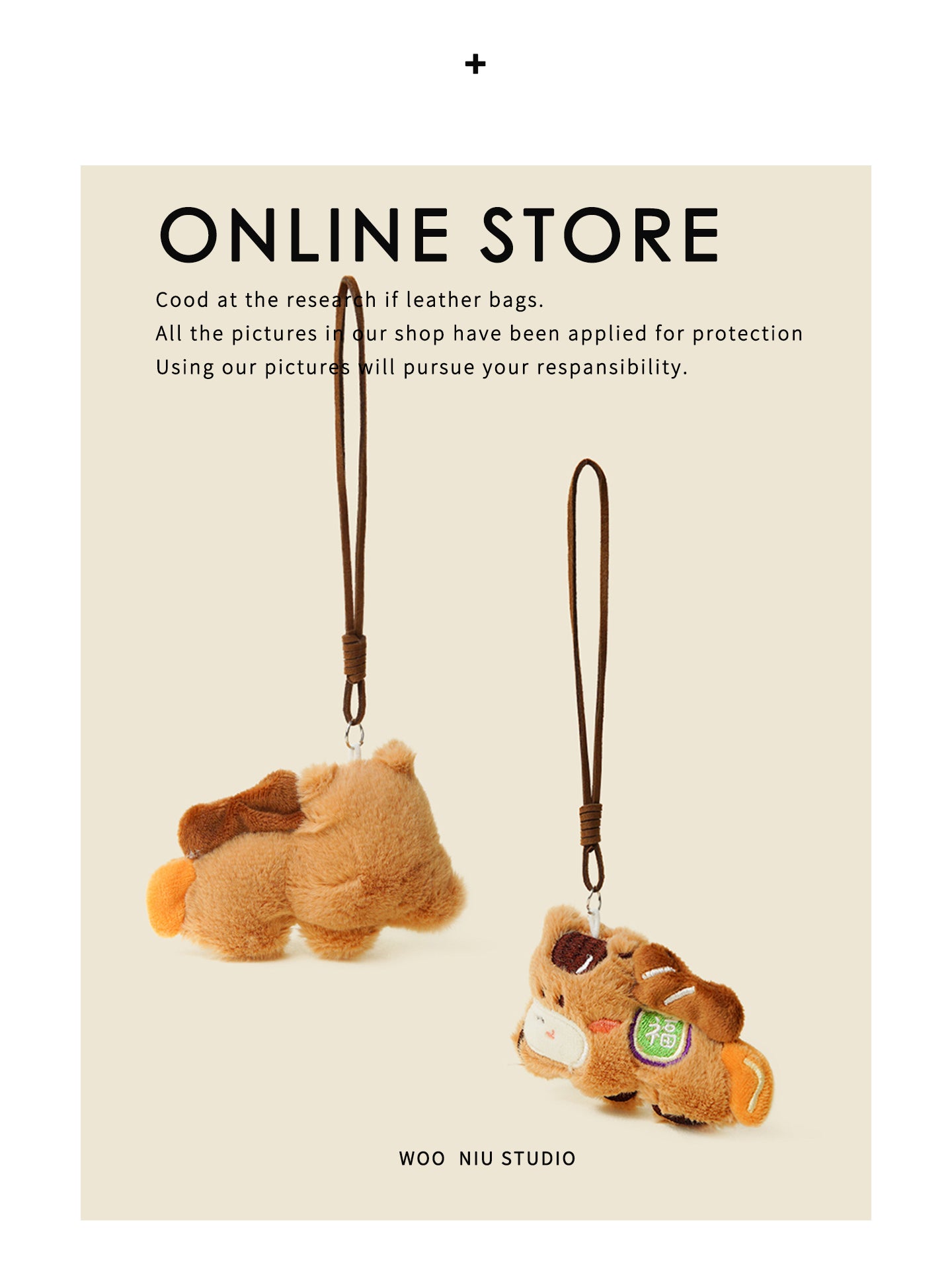 WOONIU Instantly Rich Cute Plush Bag Pendant For Girls, Zodiac Horse Doll, Backpack Decoration, Keychain - soft keychain accessory