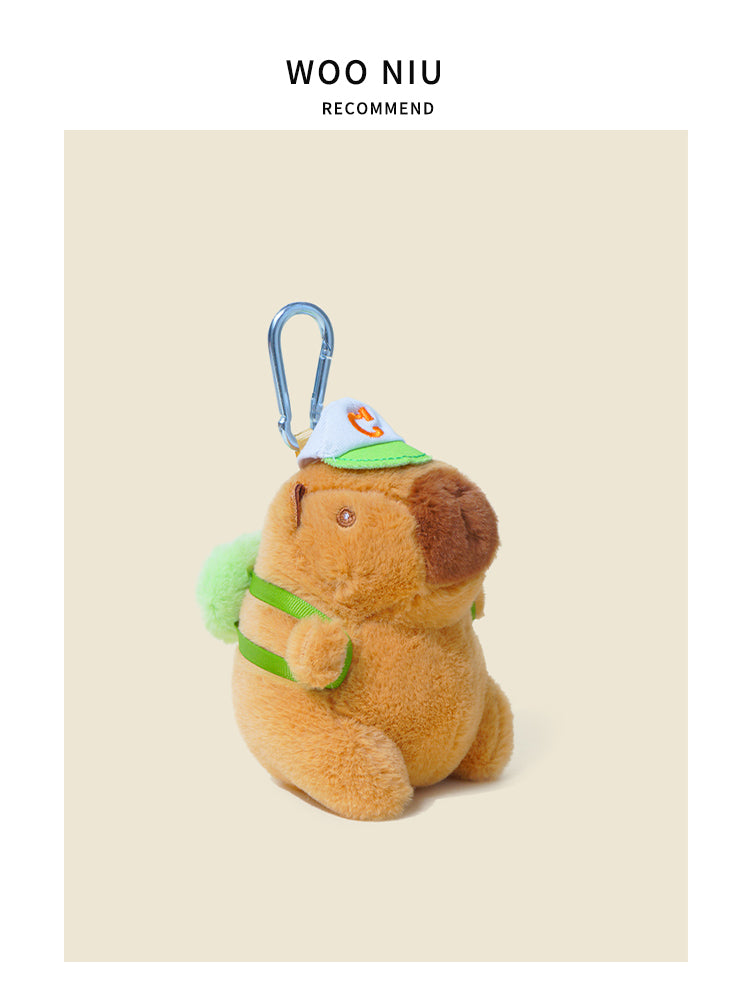 WOONIU Cute Plush Capybara Internet-famous Water Hamster Plush Toy Keychain Doll Backpack Couple Bag Pendant - cute plush bag charm