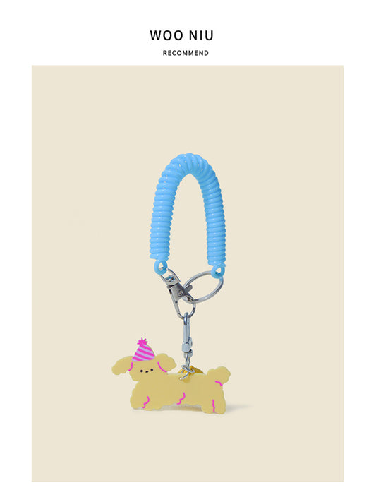 WOONIU Creative Acrylic Puppy Bag Charm - cute plush bag charm