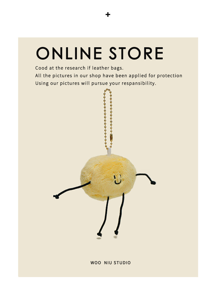 WOONIU Kawaii Plush Butter Man Charm - wooniu Plush Charm - cute bag charm plush keychain for backpack