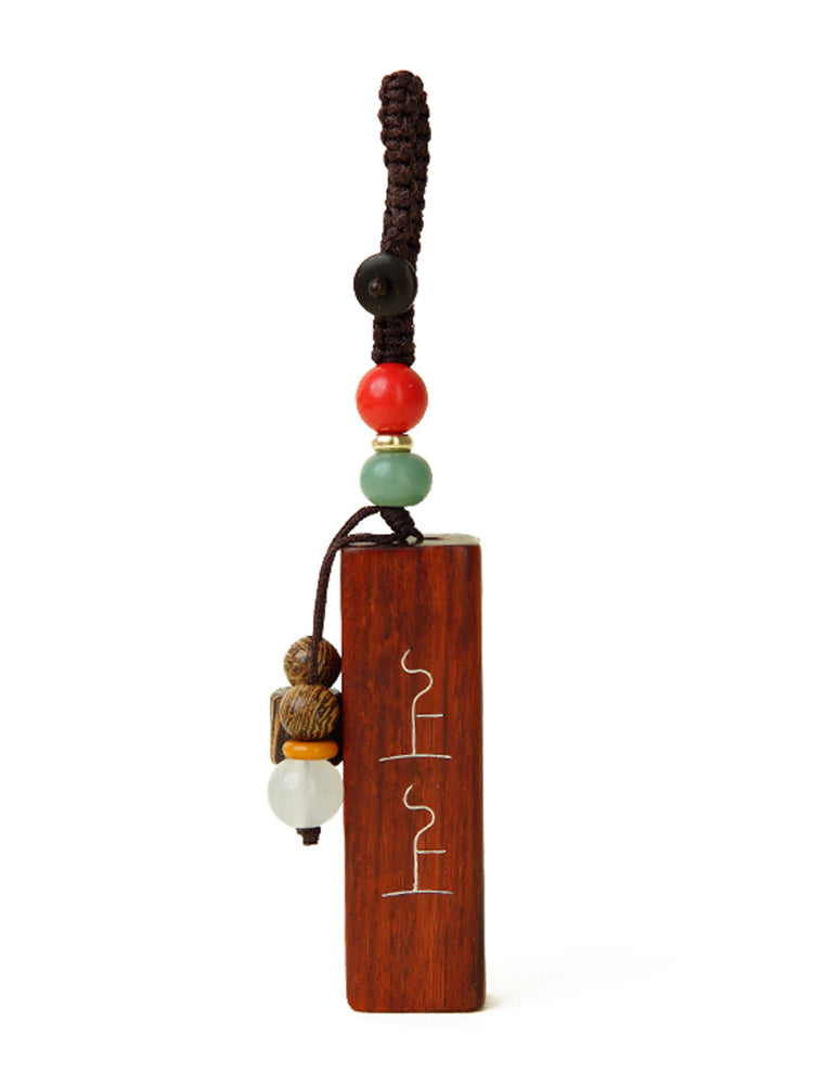 WOONIU Zen Sandalwood Good Luck Charm - wooniu Wood Charm - cute bag charm plush keychain for backpack and purse