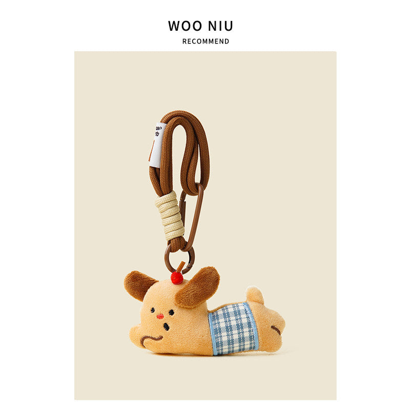 WOONIU Creative Cartoon Puppy Plush Charm - soft keychain accessory