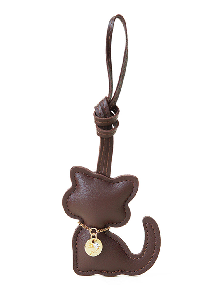 WOONIU Cute Squatting Kitten Bag Pendant Miu Keychain Pendant Is Simple And Cute, A Trendy Gift For Couples - cute plush bag charm