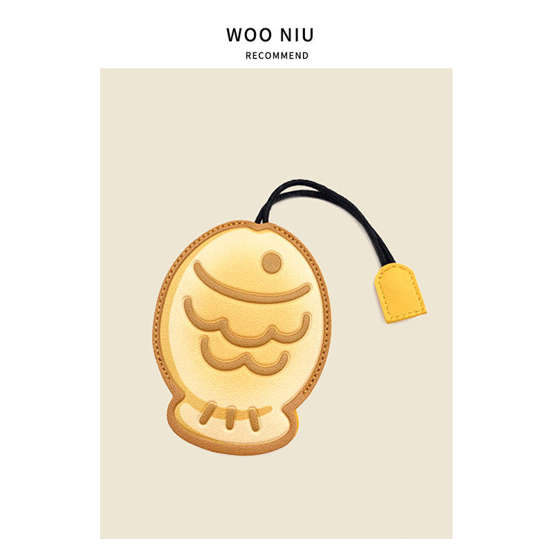 WOONIU Pull Out Leather Key Case Charm - wooniu Leather Charm - cute bag charm plush keychain for backpack and purse