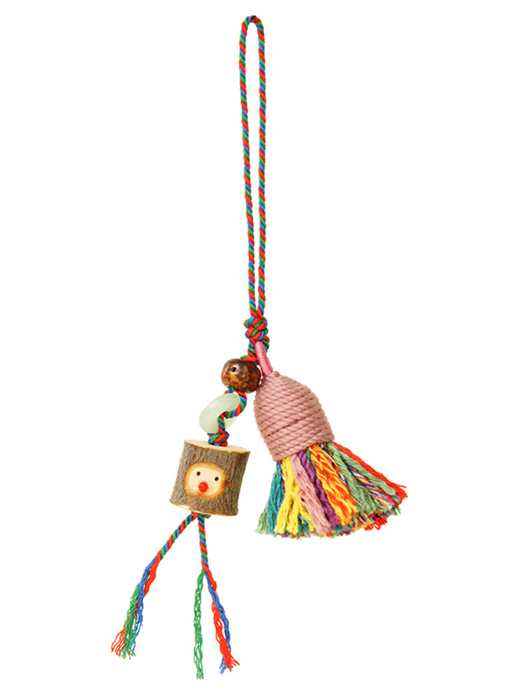 WOONIU Forest Sprite Tassel Charm - wooniu Plush Charm - cute bag charm plush keychain for backpack and purse