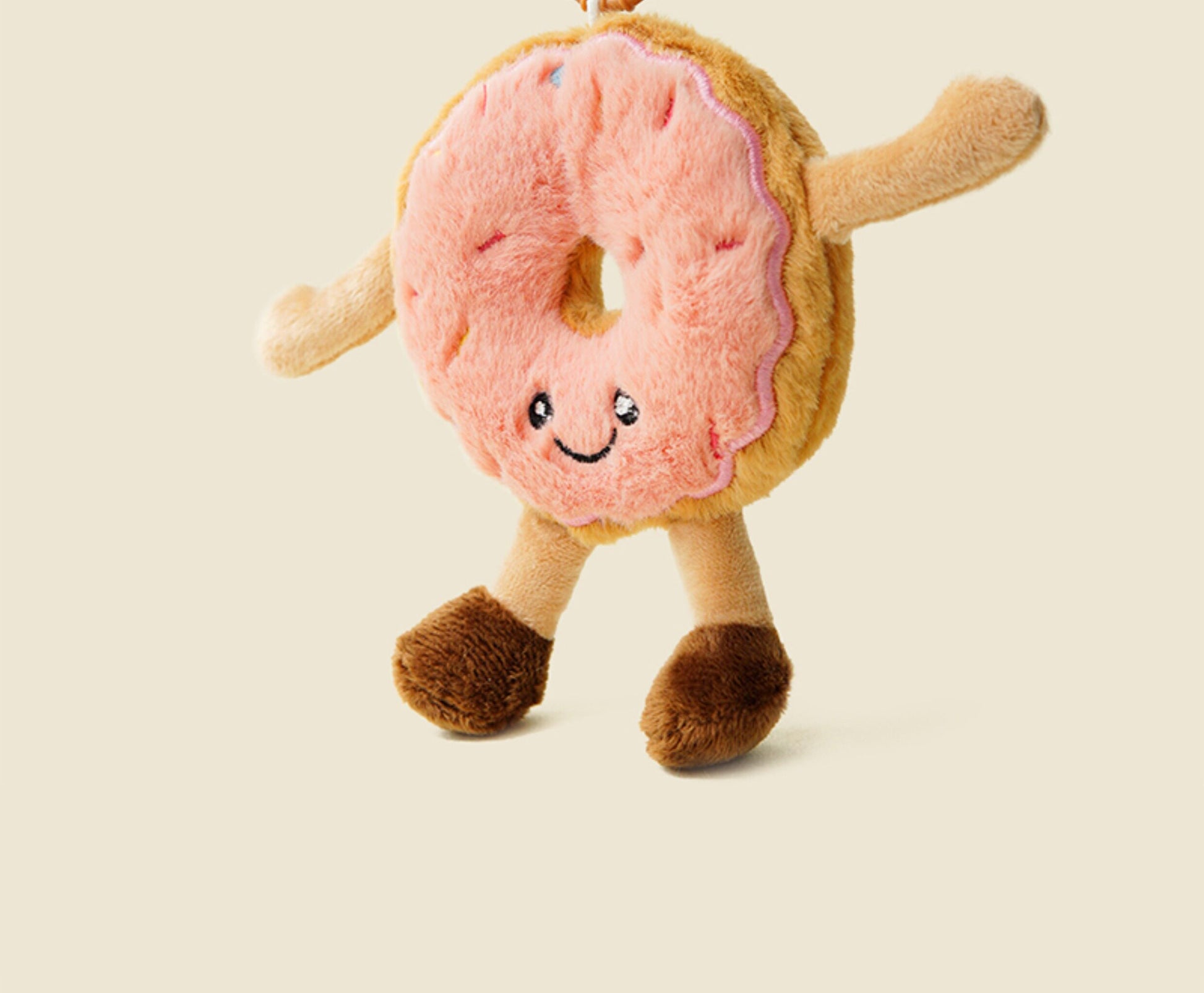 WOONIU Original Fun Pink Donut Plush Toy Bag Pendant Cute Stuffed Animal Backpack Decoration Keychain - cute plush bag charm