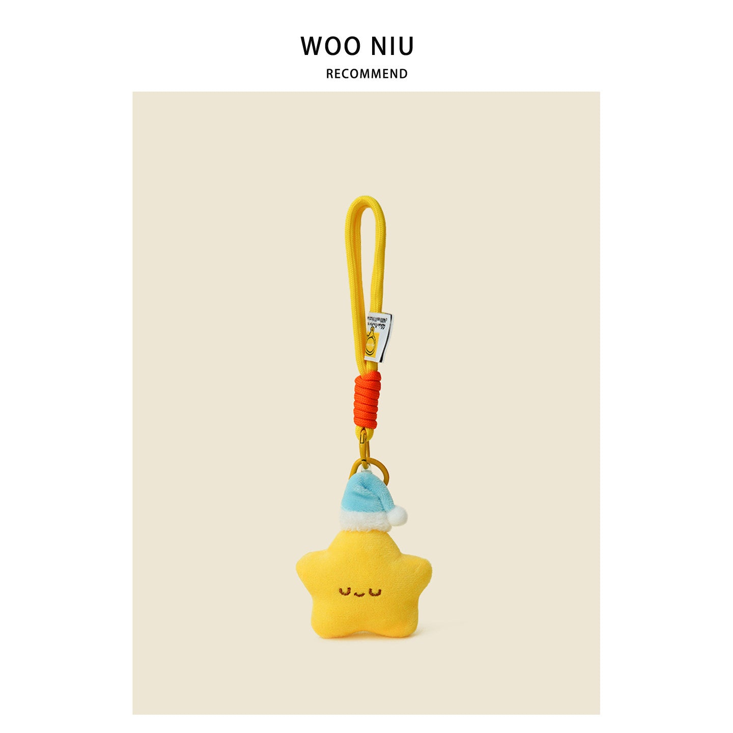 WOONIU Cute Star Plush Toy Pendant, Small Stuffed Car Keychain, Backpack Pendant, Couple's Backpack Decoration - soft keychain accessory