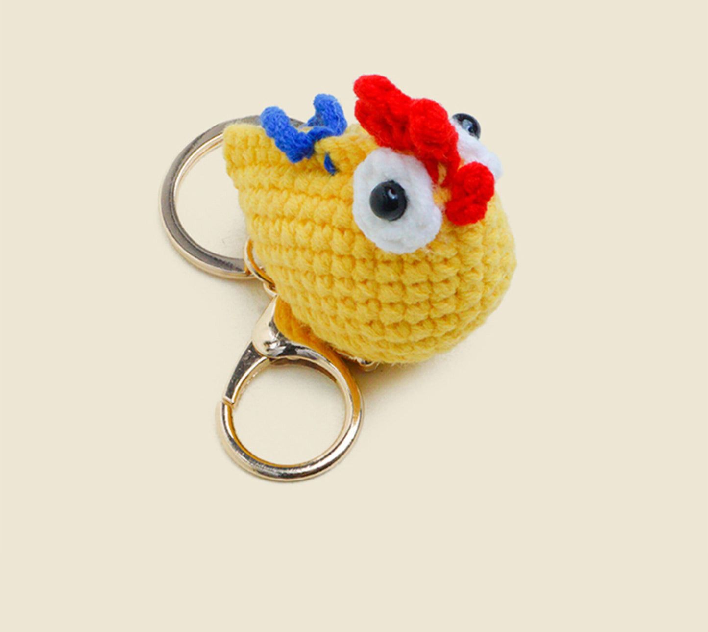 WOONIU Gugu Chicken Pendant Creative Handmade Woven Keychain For Women, Exquisite And High-end Bag Accessory For Couples - soft keychain accessory