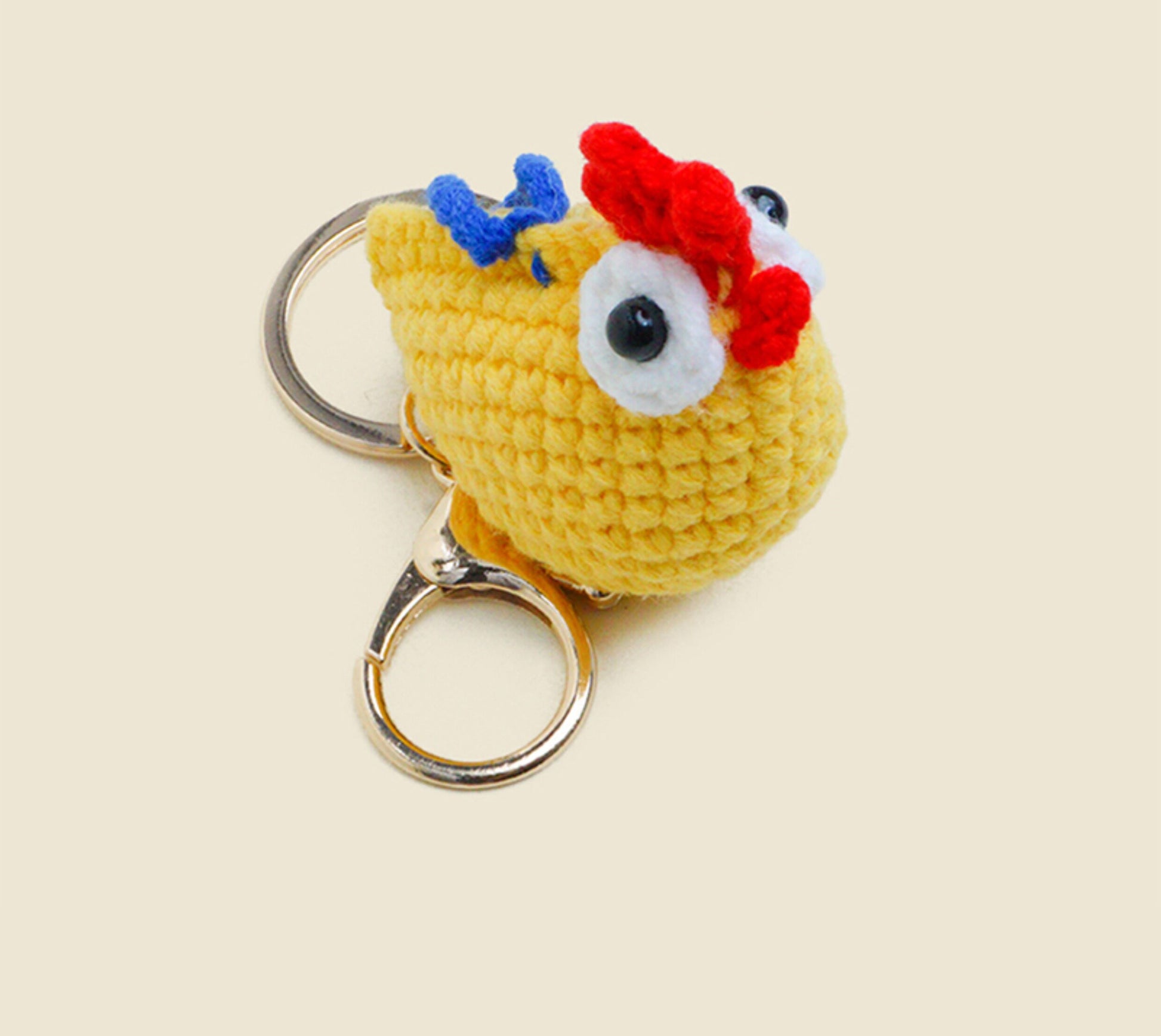 WOONIU Gugu Chicken Pendant Creative Handmade Woven Keychain For Women, Exquisite And High-end Bag Accessory For Couples - soft keychain accessory