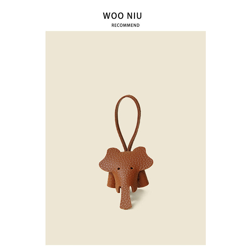 WOONIU Creative Leather Elephant Mini Charm - whimsical bag accessory