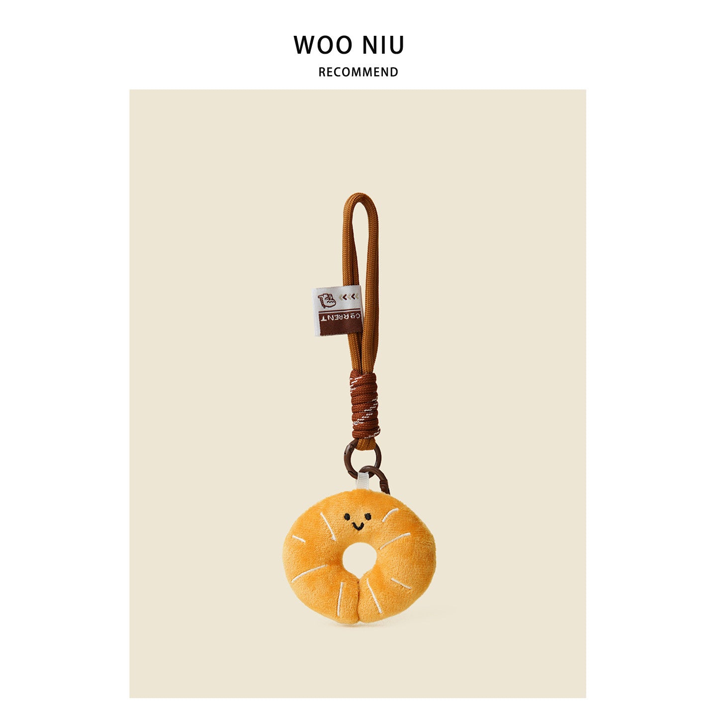 WOONIU Kawaii Plush Donut Charm - wooniu Plush Charm - cute bag charm plush keychain for backpack and purse