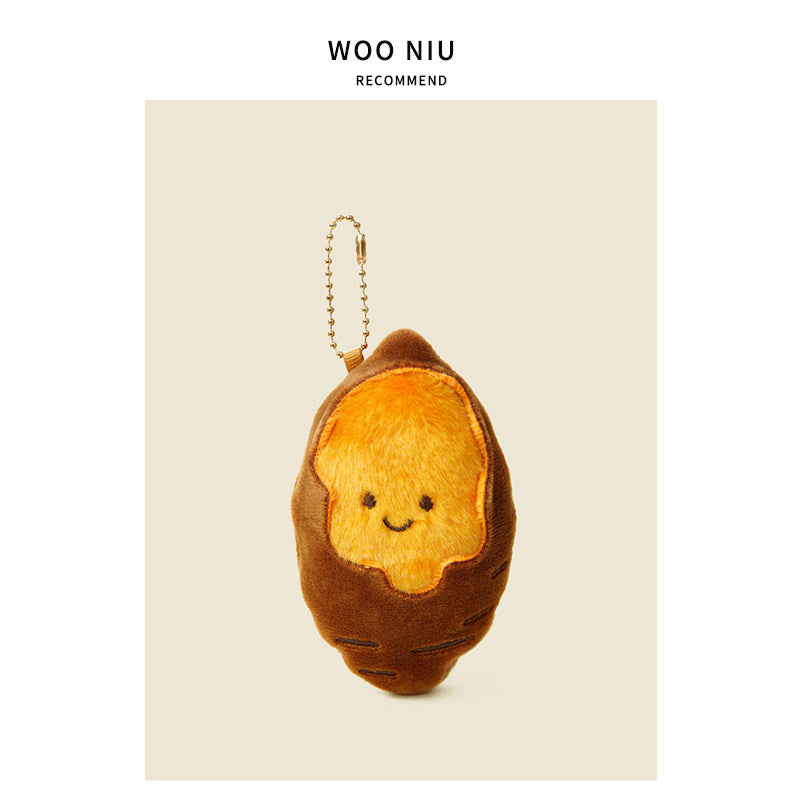 WOONIU Plush Winter Cartoon Sweet Potato Keychain Creative Cute Keyring For Women Exquisite Charm - soft keychain accessory