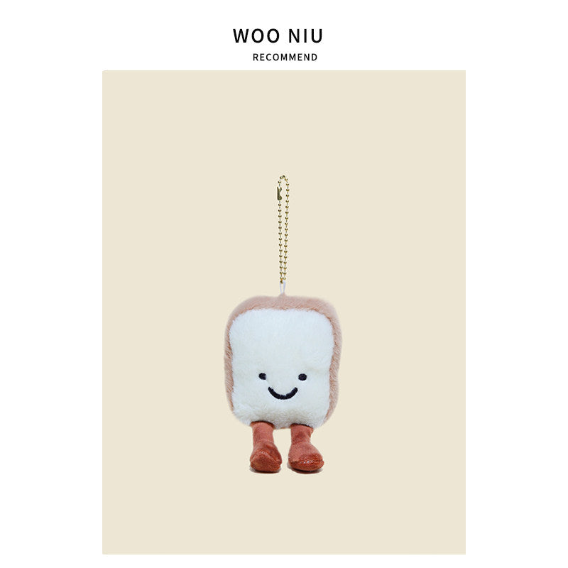 WOONIU Toast Bread Pendant, Fun Plush Toy, Cute Croissant Bag Charm, Couple's Keychain, Trendy - whimsical bag accessory