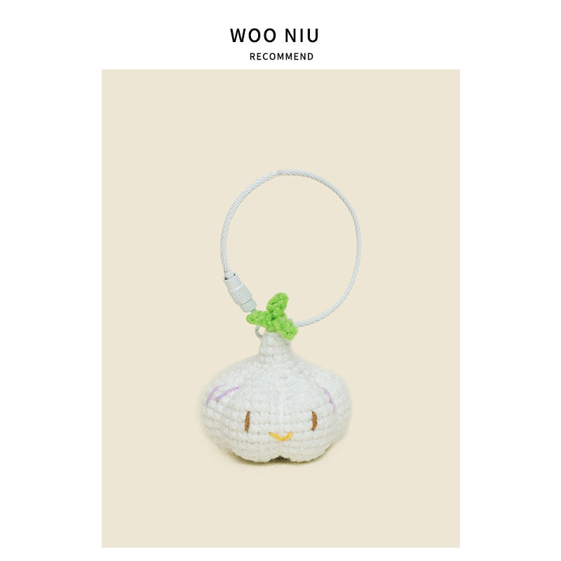 WOONIU Handwoven Broccoli Charm - wooniu Plush Charm - cute bag charm plush keychain for backpack and purse