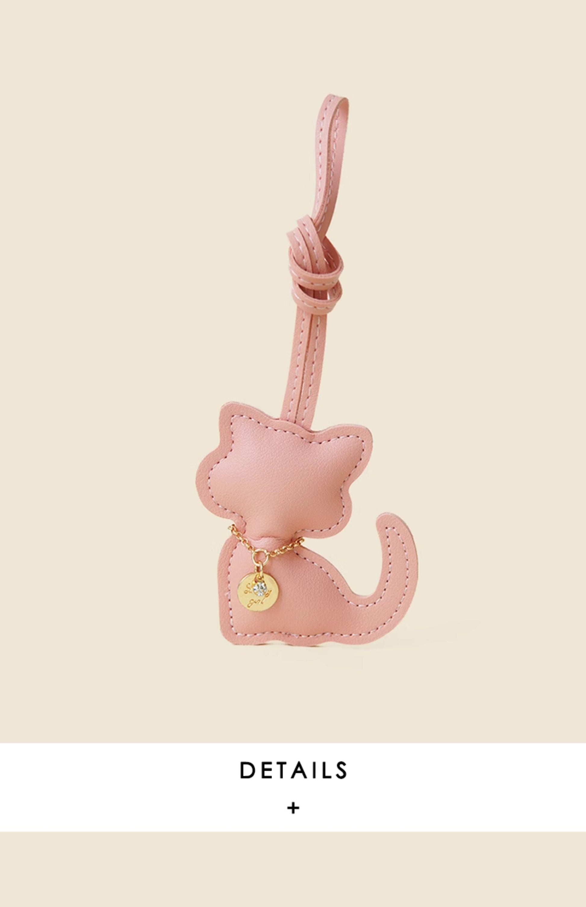 WOONIU Cute Squatting Kitten Bag Pendant Miu Keychain Pendant Is Simple And Cute, A Trendy Gift For Couples - cute plush bag charm