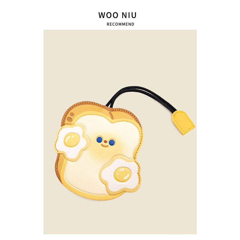 WOONIU Pull Out Leather Key Case Charm - wooniu Leather Charm - cute bag charm plush keychain for backpack and purse
