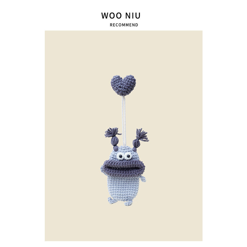 WOONIU Sausage Lips Pull Out Key Case - wooniu Bag Charm - cute bag charm plush keychain for backpack and purse