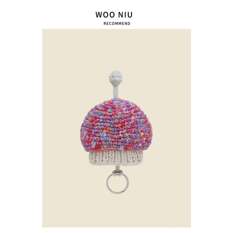 WOONIU Crochet Protective Key Case - wooniu Bag Charm - cute bag charm plush keychain for backpack and purse