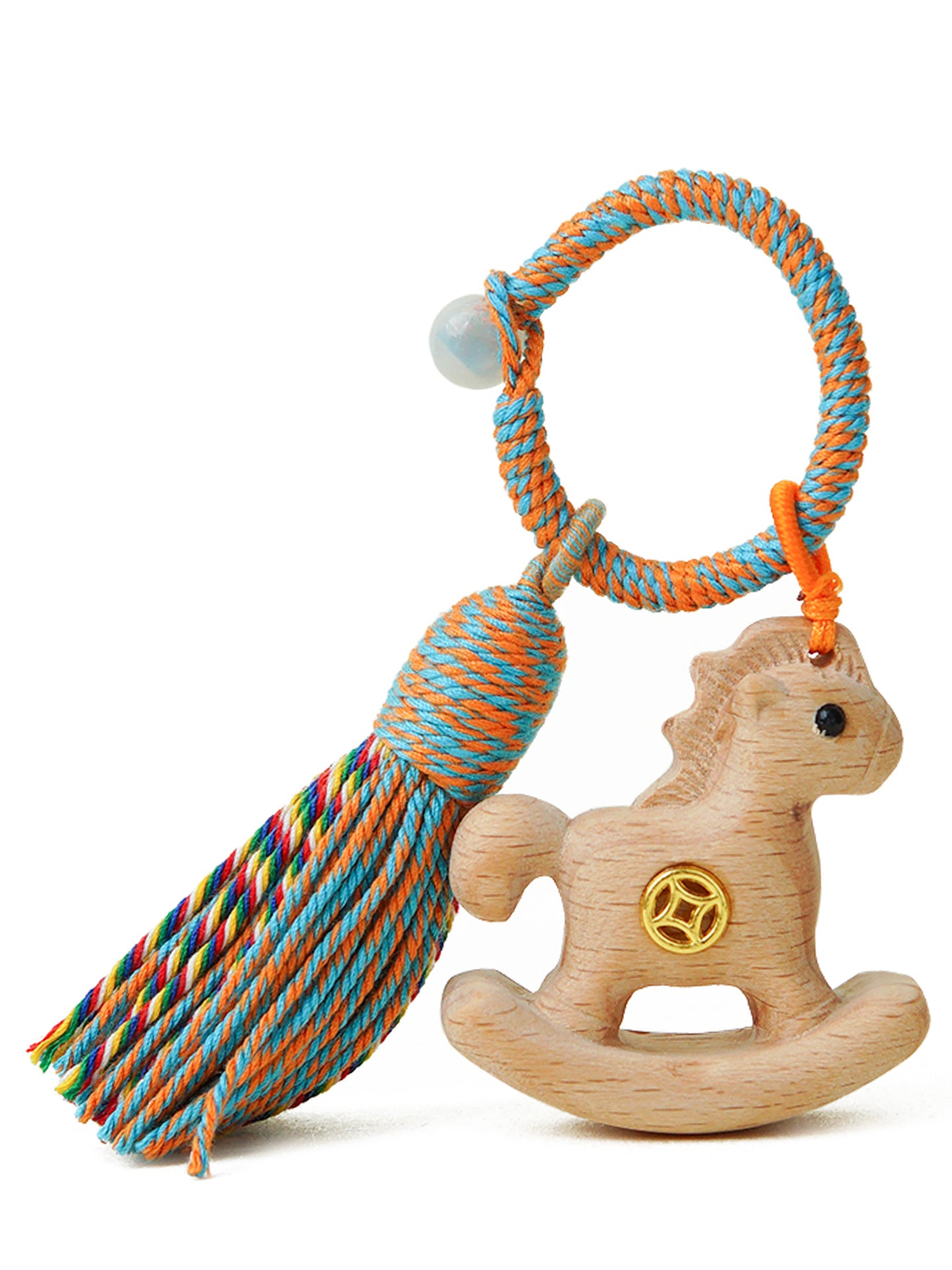WOONIU Lucky Money Horse Wooden Charm - wooniu Wood Charm - cute bag charm plush keychain for backpack and purse