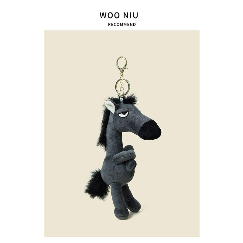 Sassy Abstract Horse Plush Charm - soft keychain accessory