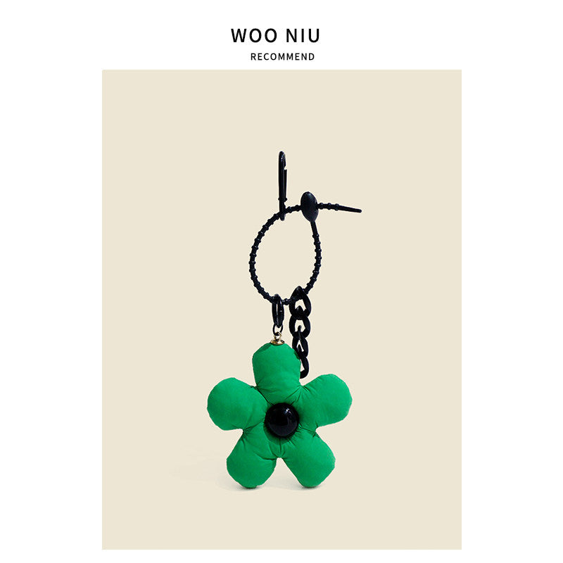 WOONIU Fabric Flower Bag Charm - wooniu Fabric Charm - cute bag charm plush keychain for backpack and purse