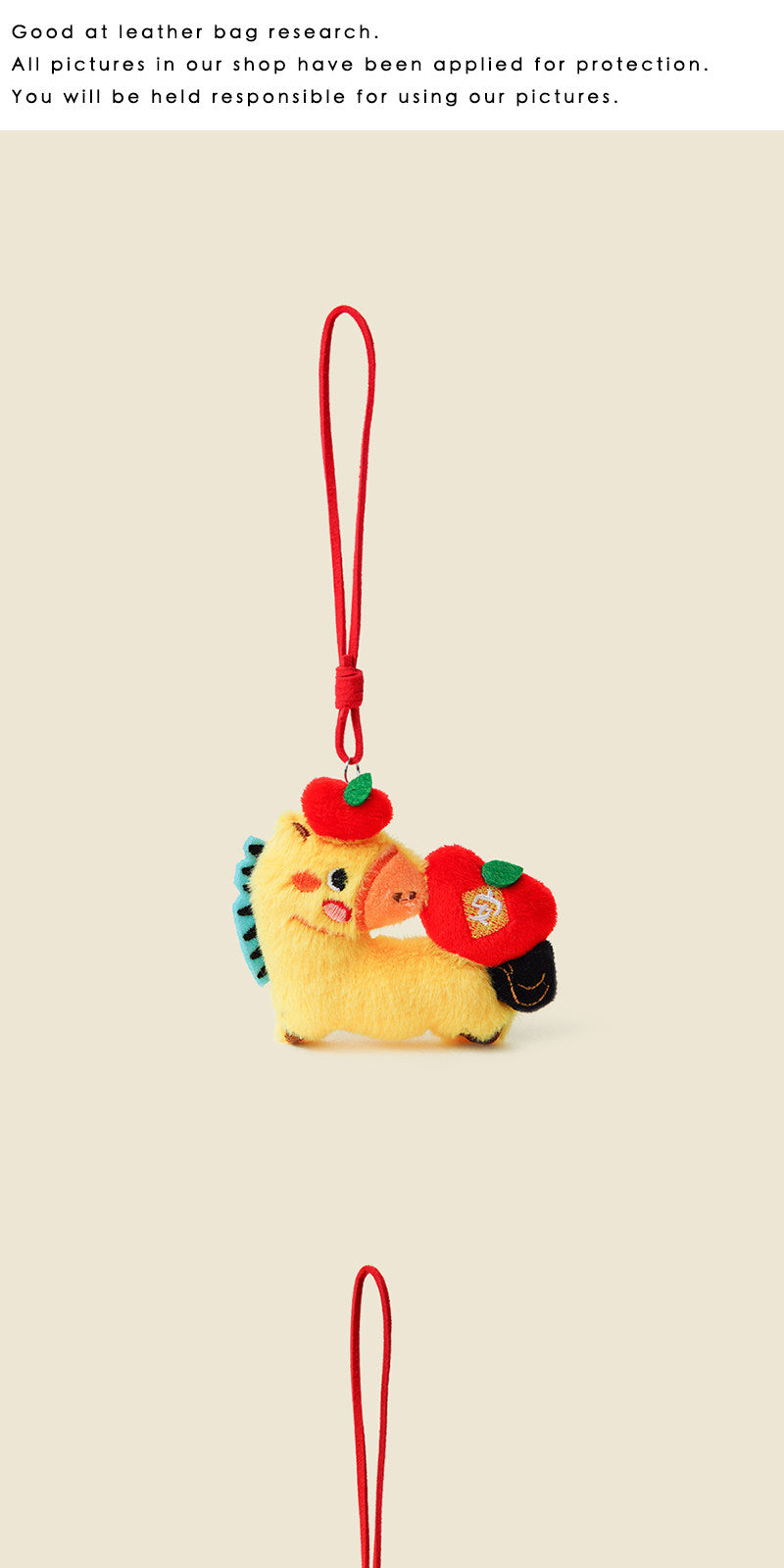 WOONIU Instantly Rich Cute Plush Bag Pendant For Girls, Zodiac Horse Doll, Backpack Decoration, Keychain - cute plush bag charm